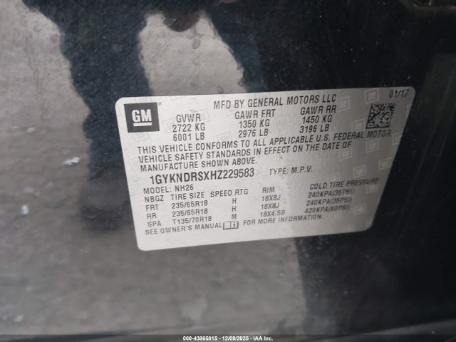 2017 CADILLAC XT5 1GYKNDRSXHZ229583 Photo 8