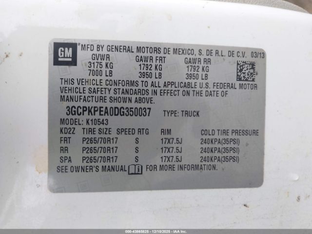 2013 CHEVROLET SILVERADO 1500 3GCPKPEA0DG350037 Photo 8