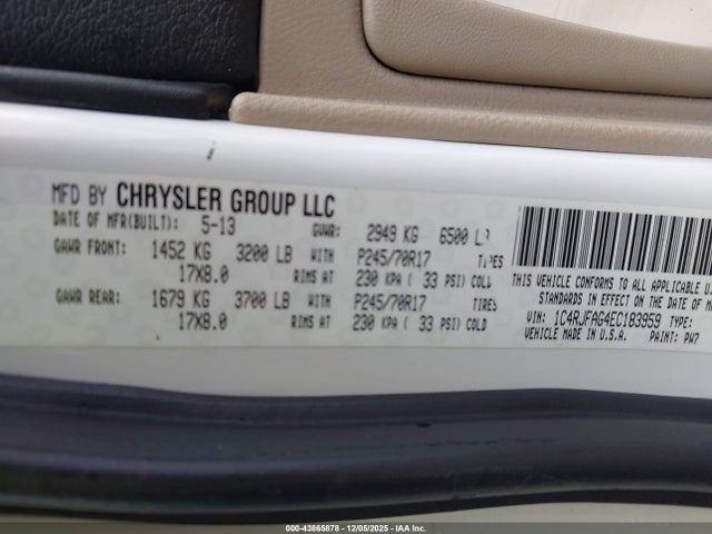 2014 JEEP GRAND CHEROKEE 1C4RJFAG4EC183959 Photo 8