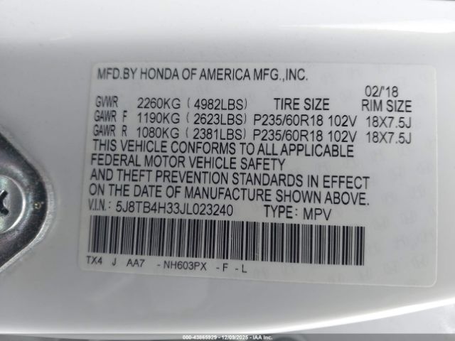 2018 ACURA RDX 5J8TB4H33JL023240 Photo 8