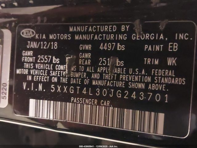 2018 KIA OPTIMA 5XXGT4L30JG243701 Photo 8