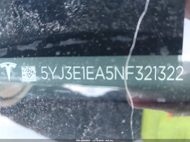 2022 TESLA MODEL 3 5YJ3E1EA5NF321322 Photo 8