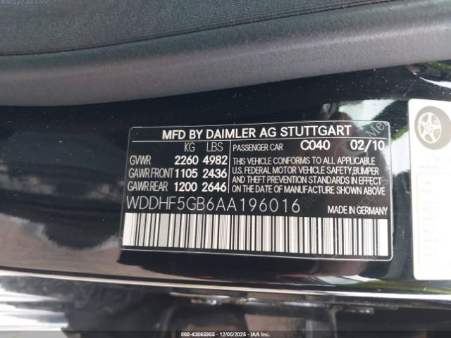 2010 MERCEDES-BENZ E 350 WDDHF5GB6AA196016 Photo 8