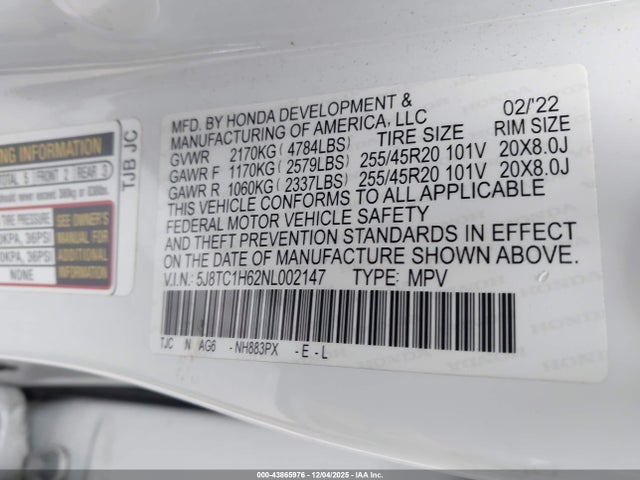 2022 ACURA RDX 5J8TC1H62NL002147 Photo 8