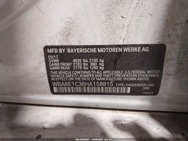 2017 BMW 330E WBA8E1C36HA158815 Photo 8