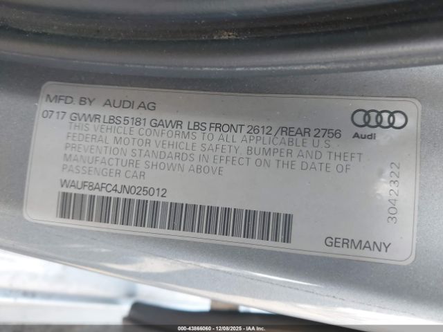 2018 AUDI A6 WAUF8AFC4JN025012 Photo 8