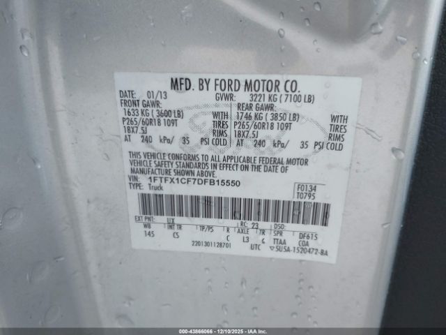 2013 FORD F-150 1FTFX1CF7DFB15550 Photo 8