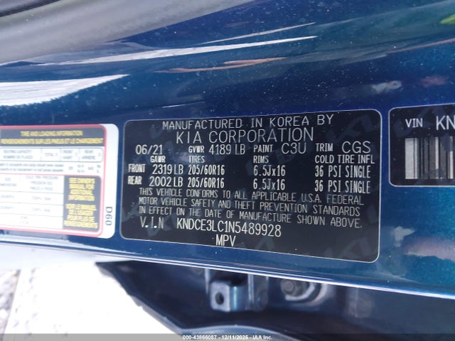 KNDCE3LC1N5489928 KIA Niro Ex Premium