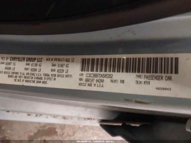 2013 CHRYSLER 200 1C3CCBBB7DN505352 Photo 8