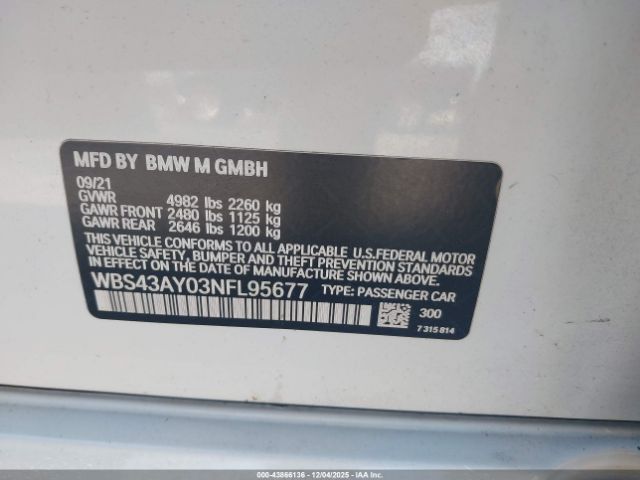 2022 BMW M3 WBS43AY03NFL95677 Photo 8