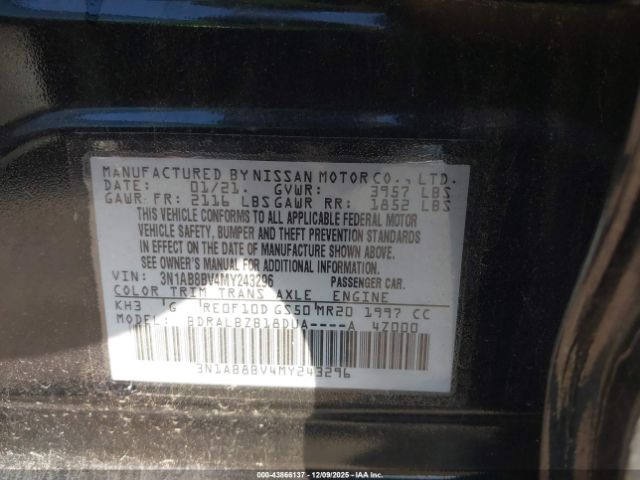 2021 NISSAN SENTRA 3N1AB8BV4MY243296 Photo 8