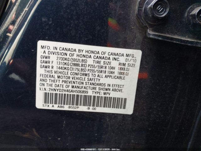 2010 ACURA MDX 2HNYD2H46AH506899 Photo 8