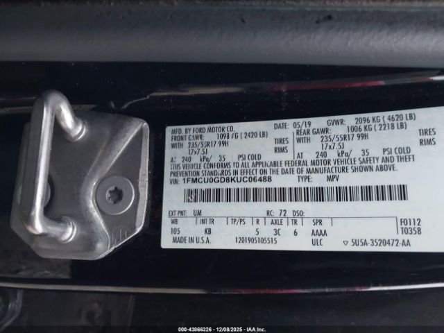 2019 FORD ESCAPE 1FMCU0GD8KUC06488 Photo 8