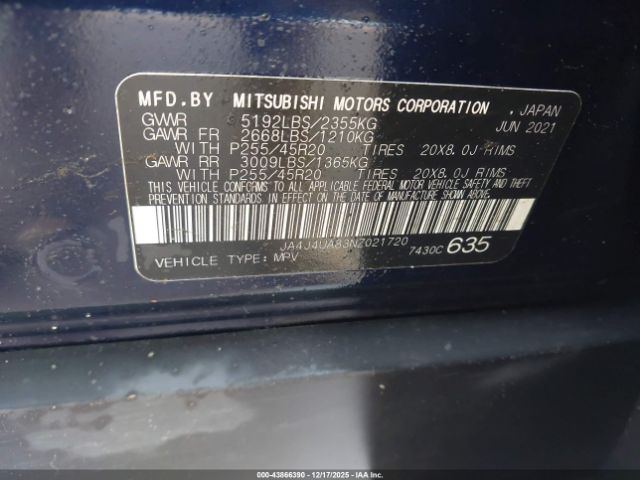 2022 MITSUBISHI OUTLANDER JA4J4UA83NZ021720 Photo 8