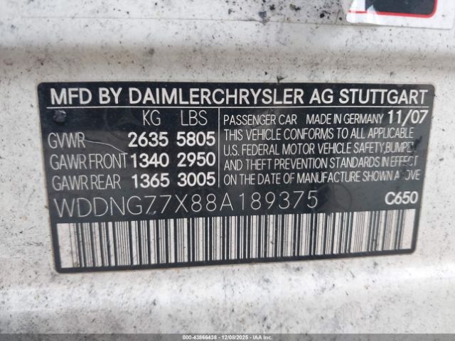 2008 MERCEDES-BENZ S 63 AMG WDDNG77X88A189375 Photo 8