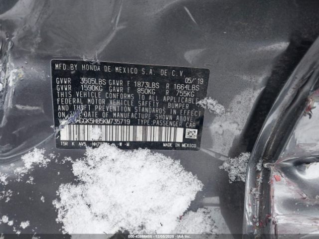 2019 HONDA FIT 3HGGK5H85KM735719 Photo 8