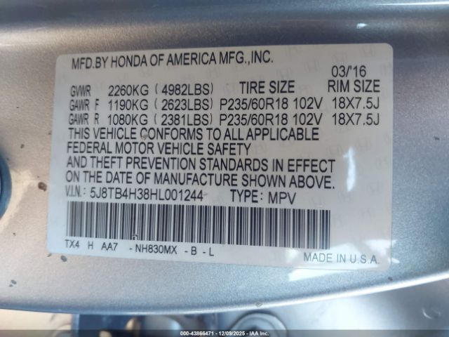 2017 ACURA RDX 5J8TB4H38HL001244 Photo 8