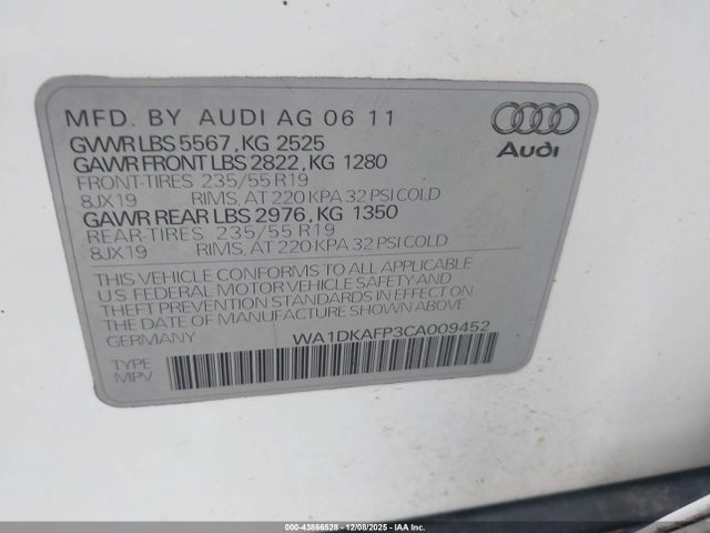 2012 AUDI Q5 WA1DKAFP3CA009452 Photo 8
