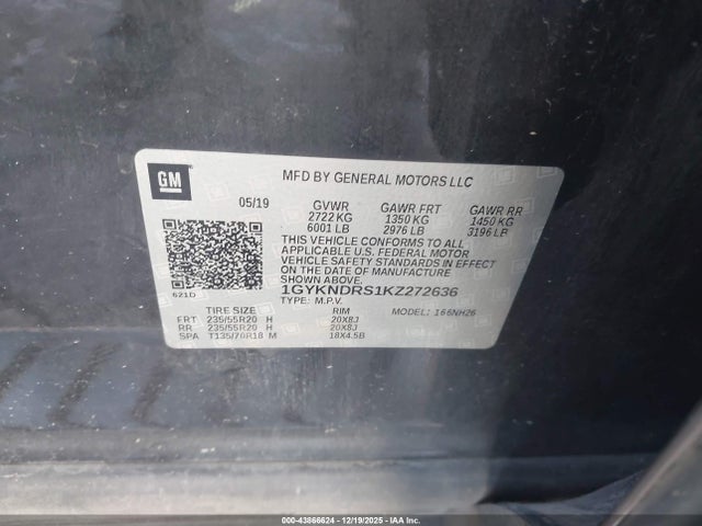 2019 CADILLAC XT5 1GYKNDRS1KZ272636 Photo 8