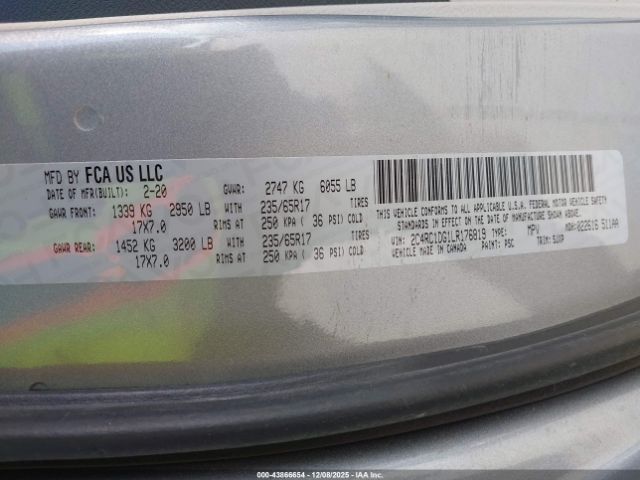2020 CHRYSLER VOYAGER 2C4RC1DG1LR176819 Photo 8