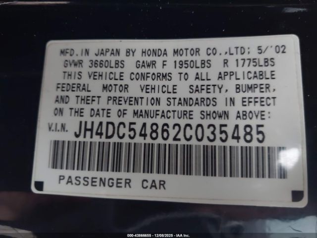 2002 ACURA RSX JH4DC54862C035485 Photo 8