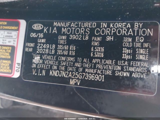 2016 KIA SOUL KNDJN2A25G7396901 Photo 8