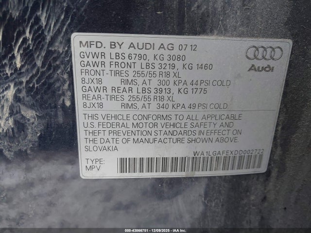 2013 AUDI Q7 WA1LGAFEXDD002722 Photo 8