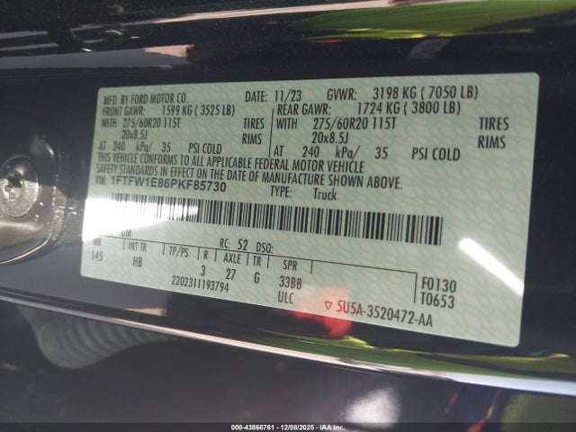 2023 FORD F-150 1FTFW1E86PKF85730 Photo 8