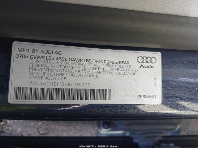 2006 AUDI A4 WAUAC48H36K004339 Photo 8