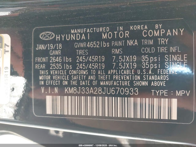 2018 HYUNDAI TUCSON KM8J33A28JU670933 Photo 8