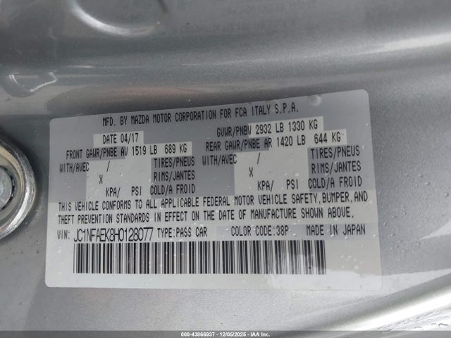 2017 FIAT 124 SPIDER JC1NFAEK8H0128077 Photo 8