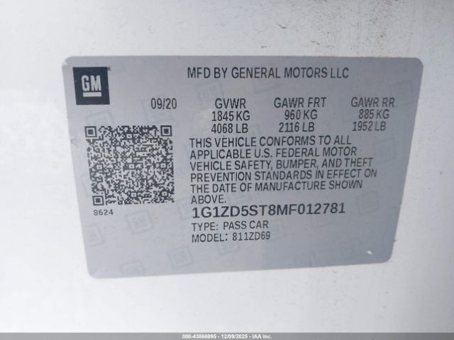 2021 CHEVROLET MALIBU 1G1ZD5ST8MF012781 Photo 8