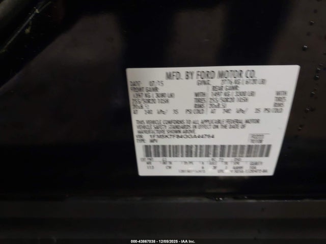 Ford Explorer Limited 2016 1FM5K7F84GGA44764 Image 9
