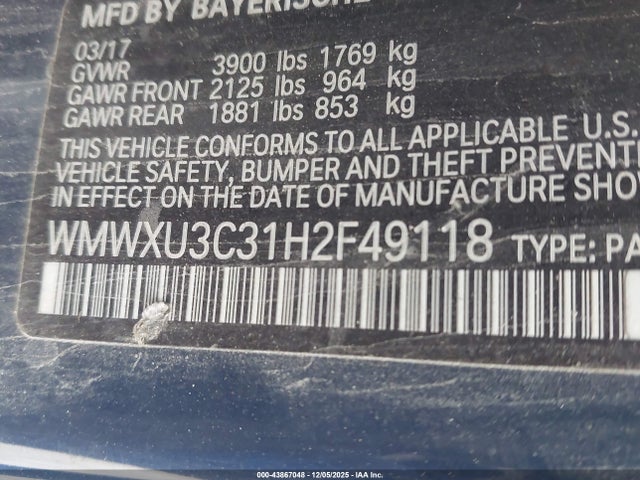 2017 MINI HARDTOP WMWXU3C31H2F49118 Photo 8