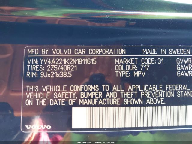 2022 VOLVO XC90 YV4A221K2N1811615 Photo 8