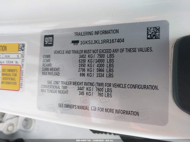 1GKS1JKL1RR167404 GMC Yukon Xl 2wd Denali