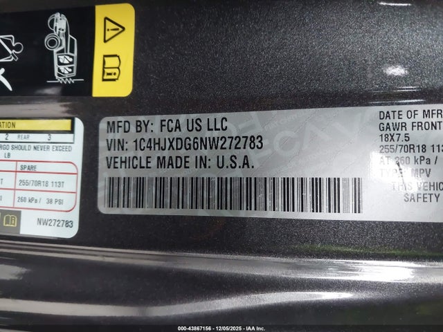 1C4HJXDG6NW272783 Jeep Wrangler Unlimited Sport Altitude 4x4