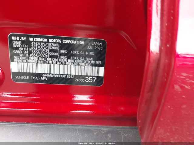 2023 MITSUBISHI OUTLANDER SPORT JA4ARVAW6PU016212 Photo 8