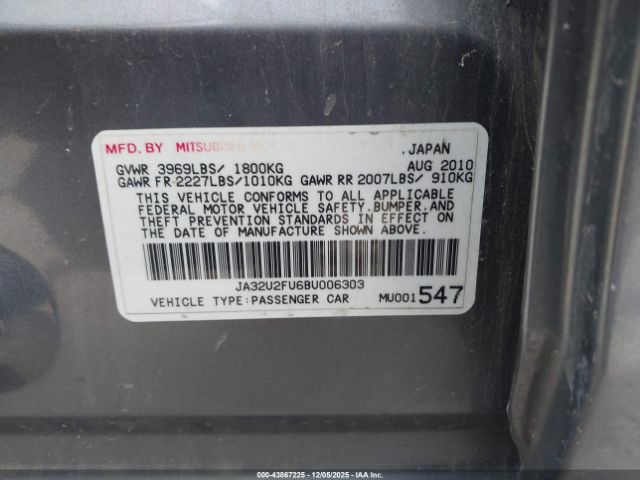 2011 MITSUBISHI LANCER JA32U2FU6BU006303 Photo 8