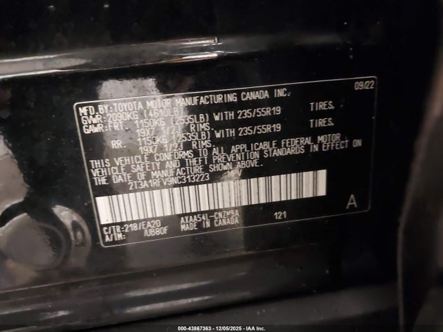 Toyota Rav4 Xle Premium 2022 2T3A1RFV9NC313223 Image 9
