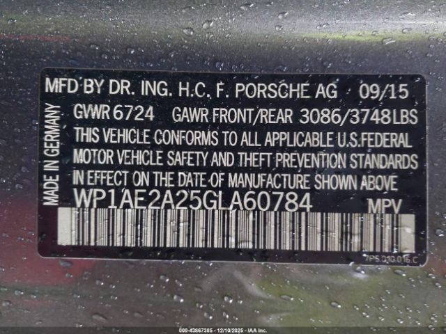 2016 PORSCHE CAYENNE E-HYBRID WP1AE2A25GLA60784 Photo 8