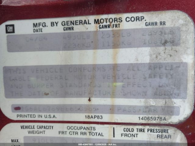 1984 CADILLAC ELDORADO 1G6AL6789EE650565 Photo 8