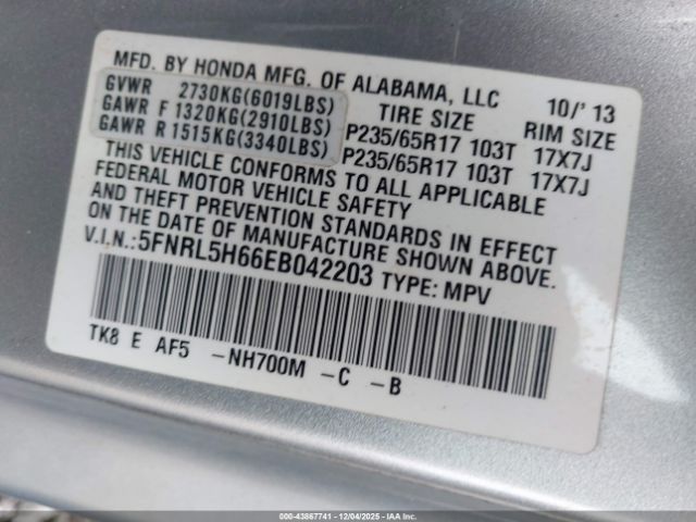2014 HONDA ODYSSEY 5FNRL5H66EB042203 Photo 8