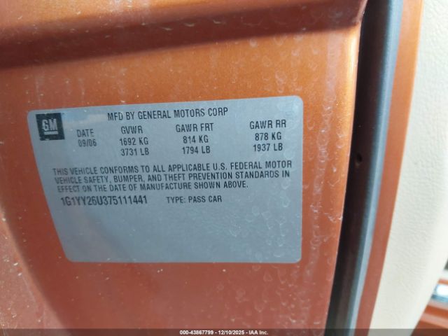 2007 CHEVROLET CORVETTE 1G1YY26U375111441 Photo 8