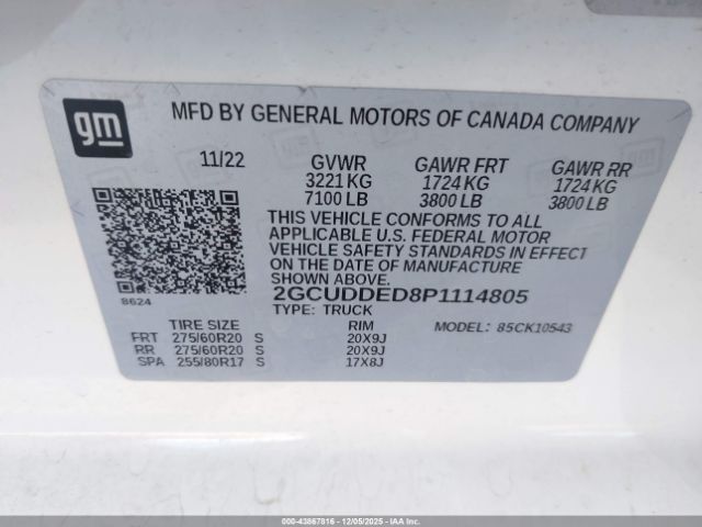 2023 CHEVROLET SILVERADO 1500 2GCUDDED8P1114805 Photo 8