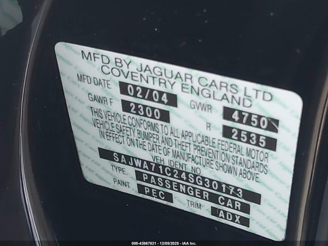 2004 JAGUAR XJ SAJWA71C24SG30173 Photo 8