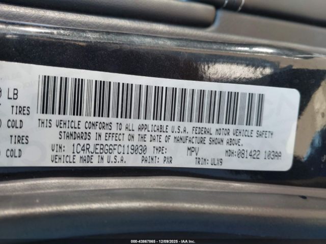 2015 JEEP GRAND CHEROKEE 1C4RJEBG6FC119030 Photo 8