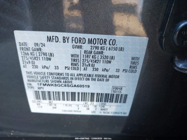2025 FORD EXPLORER 1FMWK8GC8SGA60519 Photo 8