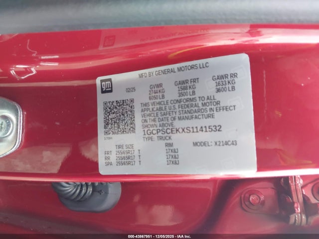 1GCPSCEKXS1141532 Chevrolet Colorado 2wd Lt