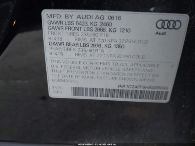 2017 AUDI Q5 WA1C2AFP9HA006686 Photo 8